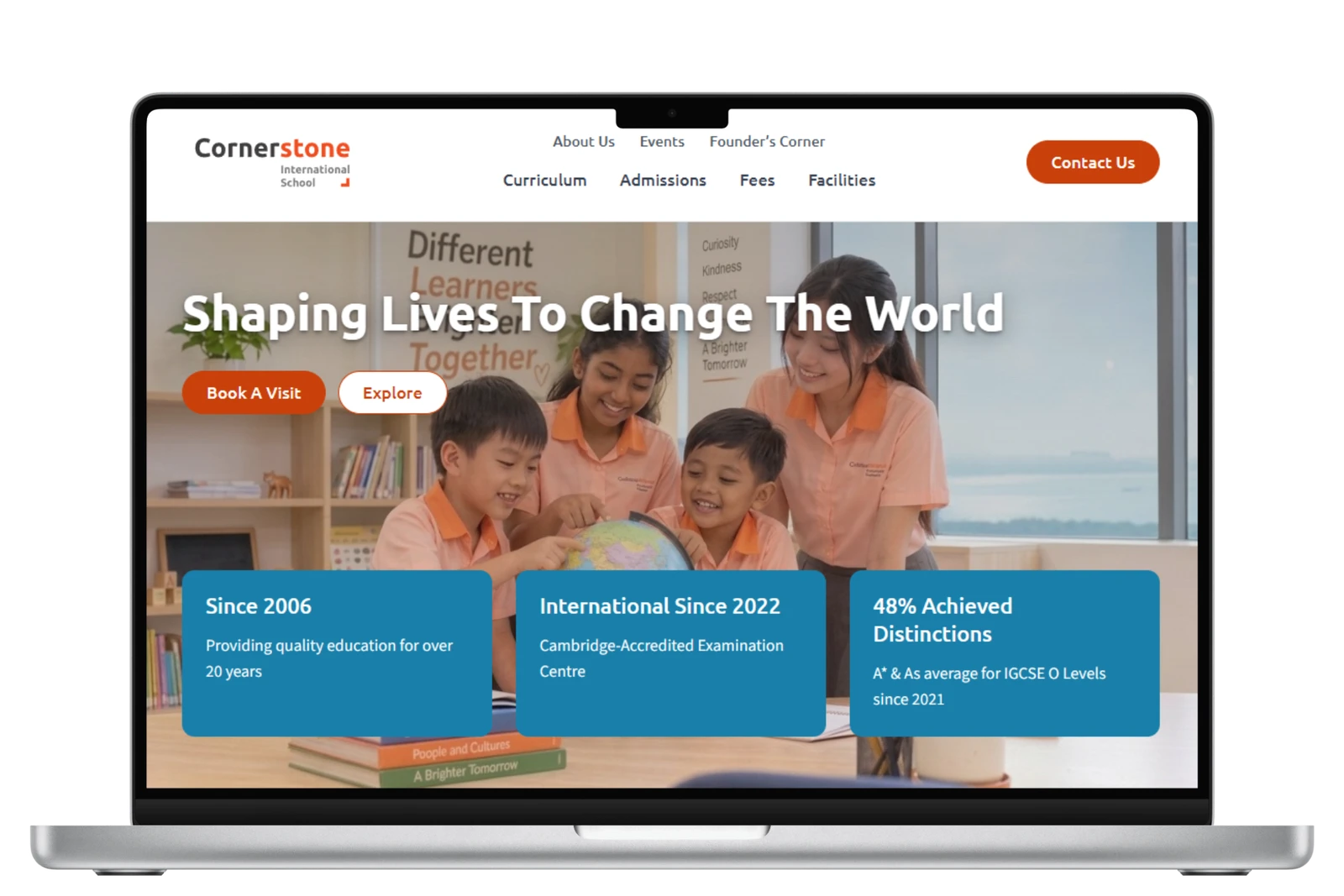 New Cornerstone homepage with trust bar