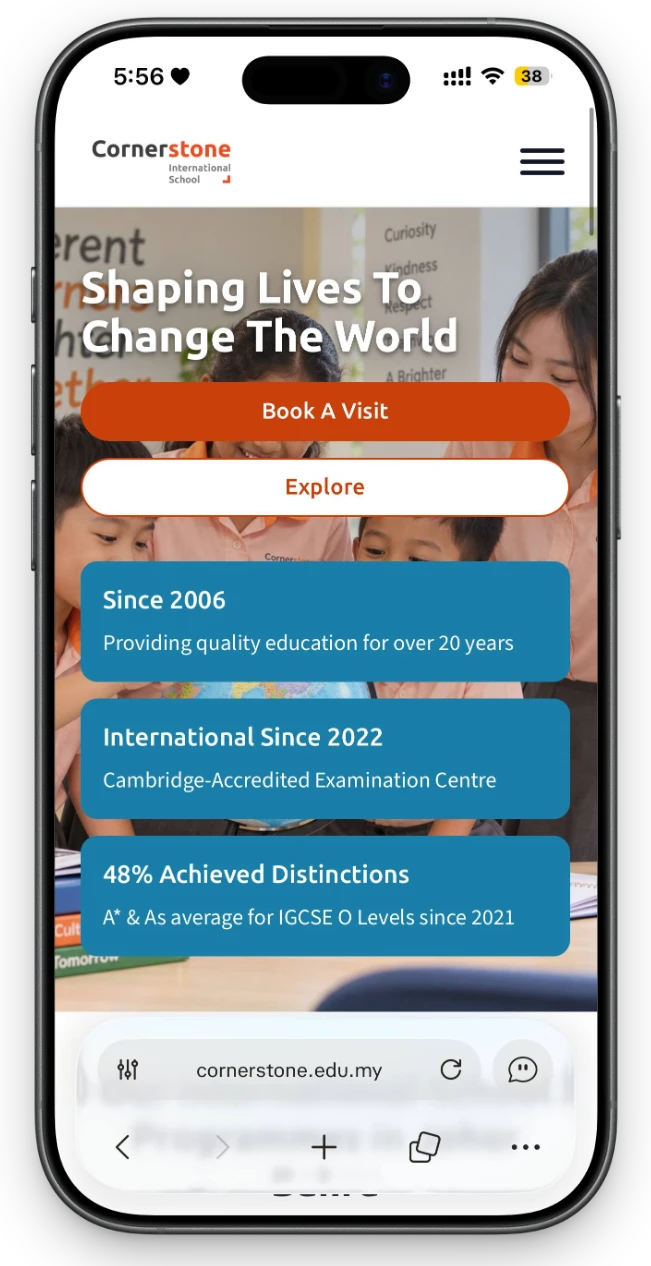 The new homepage on a phone
